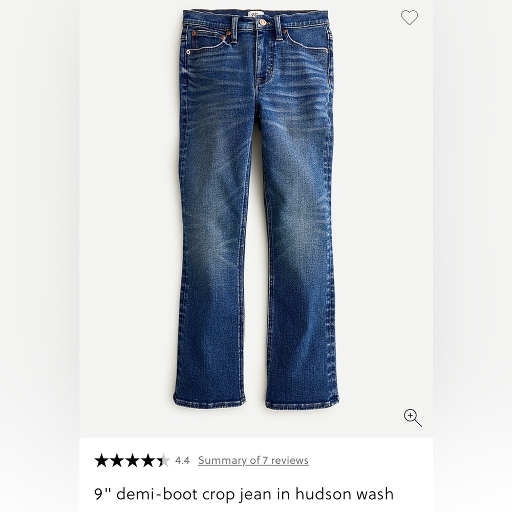 9" demi-boot crop jean in hudson wash